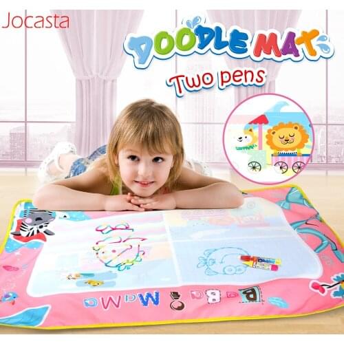 34x23in Pink Girls Magic Drawing Mat with 2 Doodle Pens Educational Toys Toddler Painting Board for Children Gifts 18 Month Up