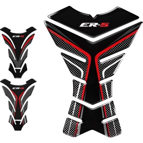 3D ER5 ER-5 Tank Carbon-look Motorcycle Tank Pad Protector Decal Stickers Case for Kawasaki ER5 ER-5 ER 5 Tank