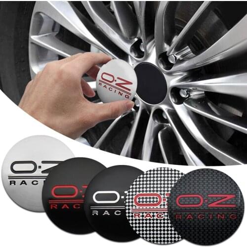 4Pcs 56mm Car Emblem OZ Racing Car Wheel Center Hub Cap Refit Badge Decal For Auto Wheel Covers Decoration Stickers Accessories
