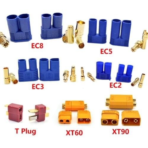 5/10/30 Pairs XT60 XT60H XT90 EC2 EC3 EC5 T Plug Battery Connector Set Male Female Gold Plated Banana Plug for RC Parts