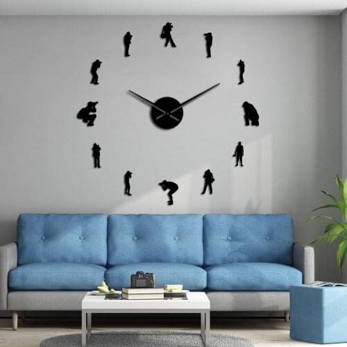 Photographers Camera Photograph Themed Acrylic Simple DIY Wall Clock Cameramen Quiet Sweep Long Hands Clock Novelty Gift Ideas