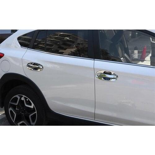 Car Styling Accessories ABS Chrome Car Door Handle Bowl Cover Cup Overlay Trim Protector For Subaru Crosstrek XV 2018 2019 8pcs