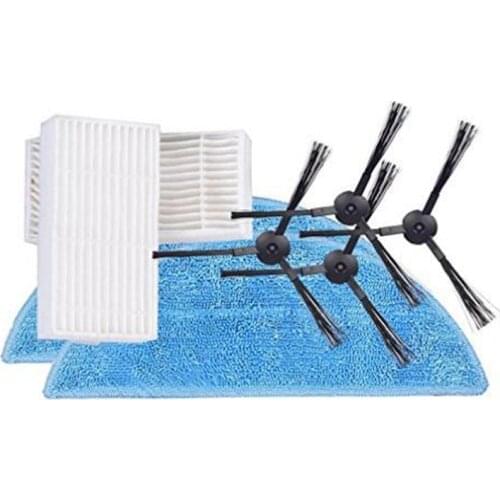 4* v55 Robot Cleaner Side Brush + 2* Mop Cloths + 2* HEPA Filter for ilife v55 Robotic Vacuum Cleaner Filter Parts Accessories