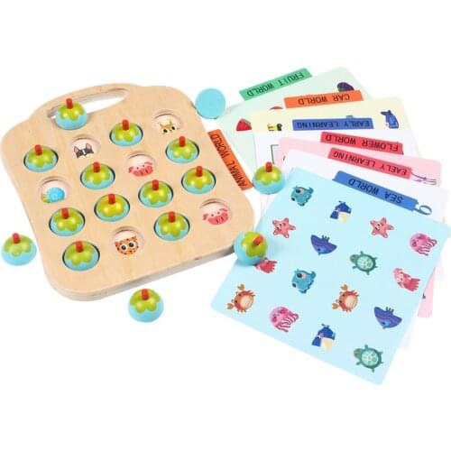 Wooden Pairing Game Puzzle Toys For Children Memory Chess Baby Educational Toys