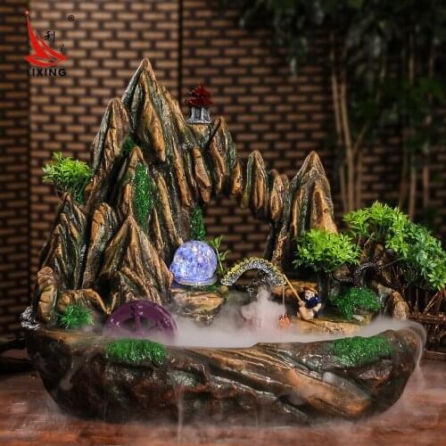 Feng Shui lucky wheel rockery Water Fountain Pond waterscape living room decoration craft gifts, office desktop decoration