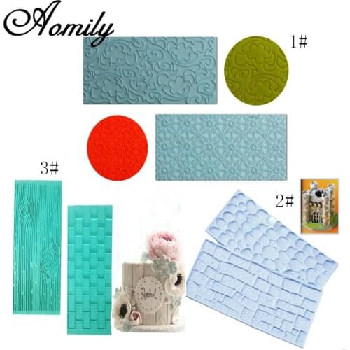 Aomily 2Pcs/Set Bark Stone Sunflower Cake Molds Flower Food Grade Plastic Sugar Crafts Sheet Mat DIY Home Kitchen Baking Tools