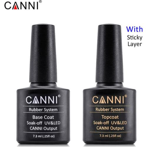 CANNI Brand Full Nail Art UV LED Fast Dry Varnish Rubber Base Coat Long lasting No Wipe Bright Shiny Topcoat UV Gel Nail Polish