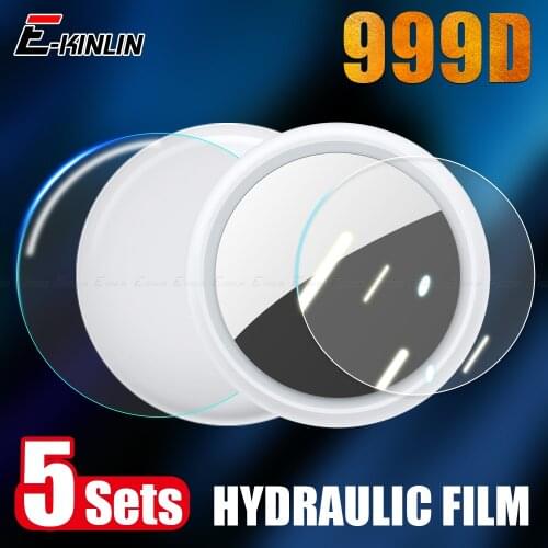 5Sets Clear Soft Screen Protector For Apple Airtag Tracker Locator Full Protective Cover TPU Hydrogel Film Not Tempered Glass