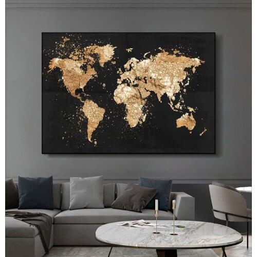 One Piece HD Print Canvas Abstract World Map Scandinavian Wall Art Pictures Home Decor Modern Paintings Living Room Decoration