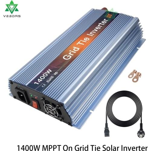 Ship from Spain 1400W Home On Grid Tie Inverter 18V 30V 36V Solar Inversor Pure Sine Wave 110V 220V AC For 36 60 72 Cells