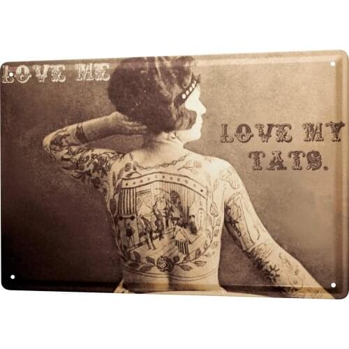 Kitchen Tattoo Poster Funny Sign Tin Art Wall Decor Vintage Aluminum Retro Metal Tin Sign Painting Decorative Signs 20x30cm