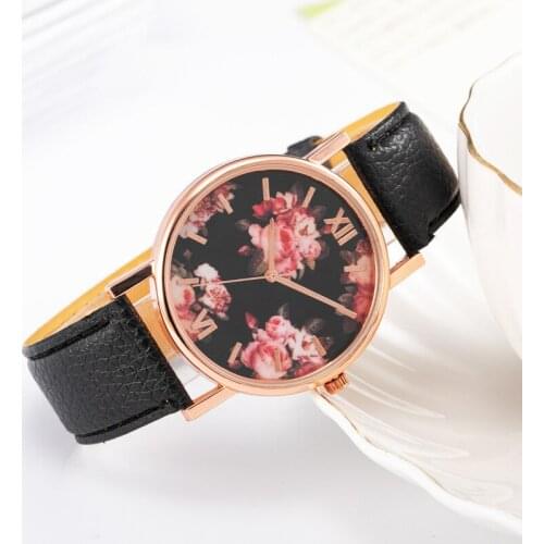 Rose Flower Quartz Casual Fashion Watches for Women Female Clock