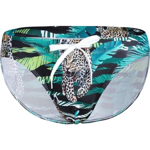 Summer Mens Swimming Trunks Bathing Suit Bikini Pool Shorts Briefs Swimsuit Sexy Low Waist Printed Underwear Beach Briefs