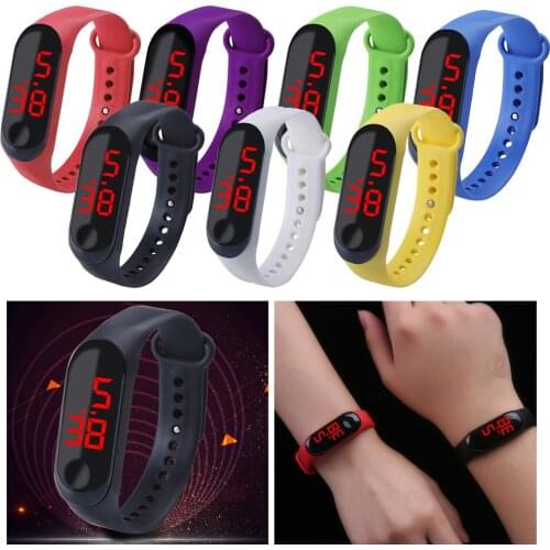 Fashion LED Digital Watch Touch Screen Silicone Smart Wristwatch Bracelet Sports Wristband Watch for Kids Children Men Women