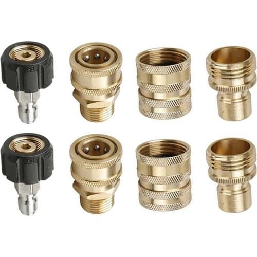 Universal Pressure Washer Couplers Adapter Set, M22-14mm Connector Kit, M22 Swivel to 3/8'' Quick Connect, 3/4" to Quick Release