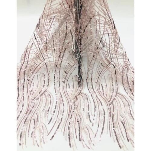 New Design African Sequins Lace Fabric SYJ-688811 African French Sequince Lace Fabric