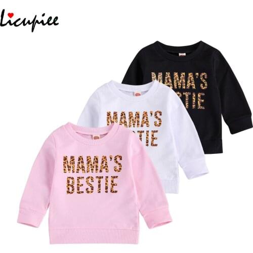 1-6 Years Kids Pullover Unisex Letter Print Round Neck Long Sleeve Blouse Spring Fall White/black/pink Children Sweater