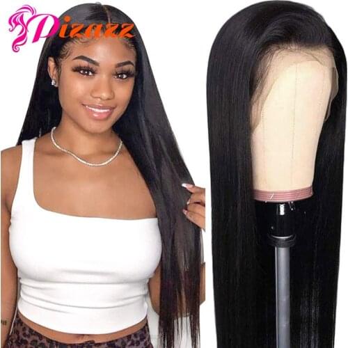 HD Transparent Lace Front Human Hair Wigs For Women Preplucked 13X6 Brazilian Straight Lace Frontal Wig Pizazz Remy Human Hair
