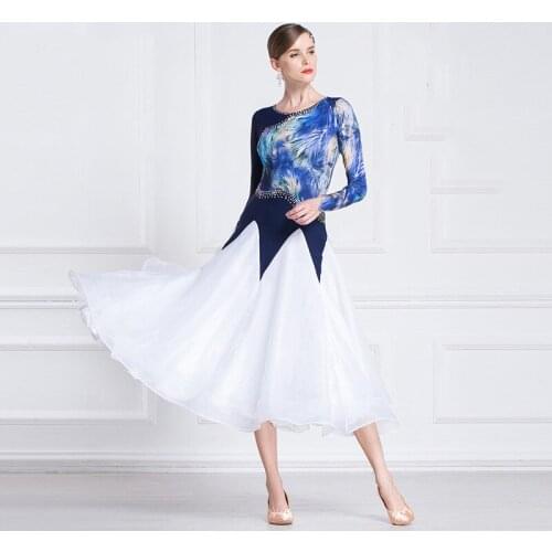 The new National standard modern dance clothing big pendulum dress practice clothing ballroom dancing Waltz-M18112