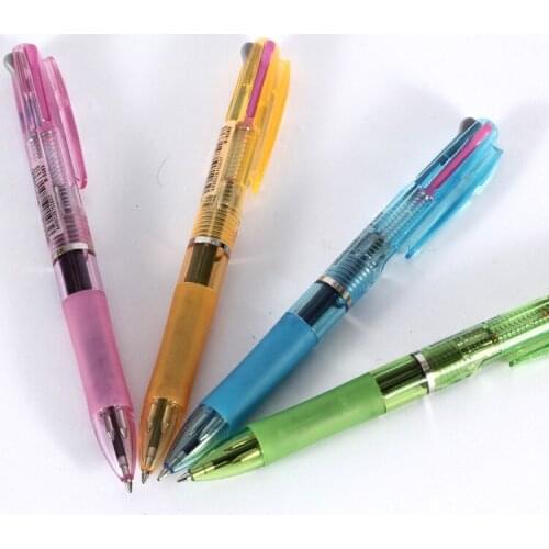 3pcs Multi color transparent three color ball pen in the domestic color pen 5163 plastic jump office ball pen