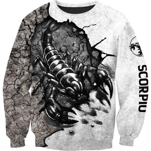 Scorpio King Tribal Tatoo 3D All Print Plus 3 Hoodie Man Women Harajuku Outwear Zipper Pullover Sweatshirt Casual Unisex Jacket