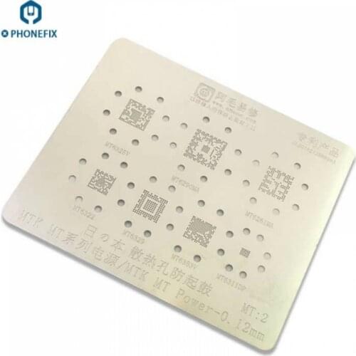 0.12mm MTK MT Series Power IC BGA Reballing Stencils Template MT6325V MT6329 for Cell Phone Soldering Reballing Repair Hand Tool