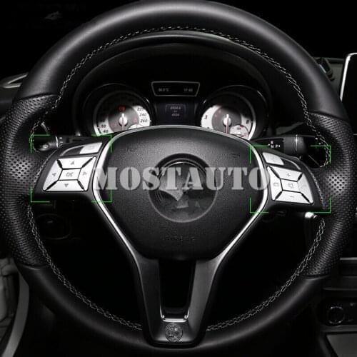 Interior Steering Wheel Button Trim Cover For Benz ML W166 2012-2015 GL X166 2013-2015 12pcs Car Accessories Interior Car Decor