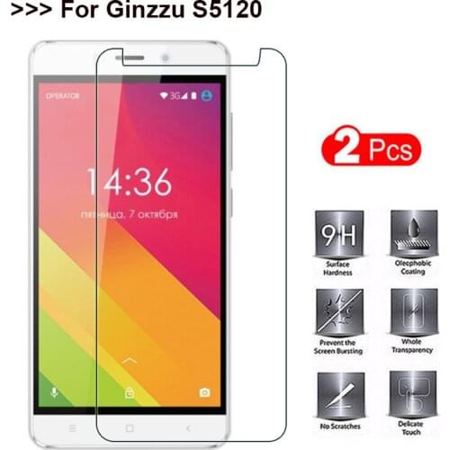 2PCS Tempered Glass Ginzzu S5120 Screen Protector Phone Cover Films Explosion Proof Tempered Glass Screen Protector Ginzzu S5120