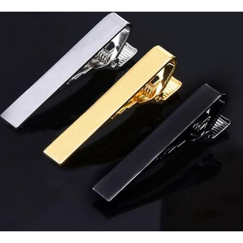 Long and Short Tie Clips Men Fashion Neckwear Accessories 2019 Black Tie Clip Gifts for Men Necktie Jewelry Decorations