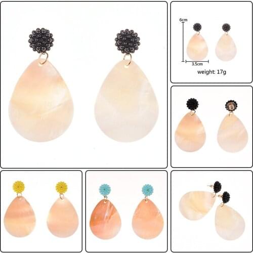 3 colors Women fashion Big Acrylic Teardrop Earrings Cheap Statement Dangle Earrings For Women 2019