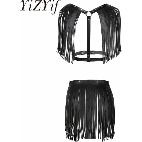 Spring Summer Leather Tassel Brief Personality Girdle Decor Belt Women Fashion Tide All-match Shoulder Tassel Chest Harness Belt