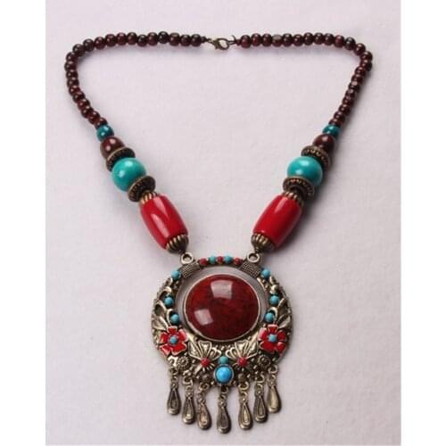 Bohemian Necklaces Fashion For Women Jewelry Mujer Handwoven Collier Long Tassel Beads Choker Statement Pendants Gift