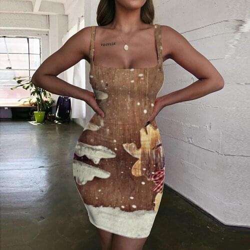 Giyu Christmas Dress Women New Year Ladies Dresses Christmas Tree 3d Print Deer Vestido Sexy Womens Clothing Party Beach Beach