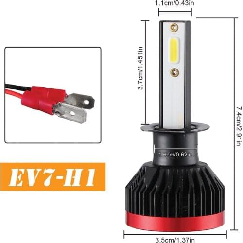 1 Pair 6000K White Light H1 Mini Led Bulb Car Headlight Car Headlight 100W Input Power Car Headlights Fog Lights DC 9-32 V