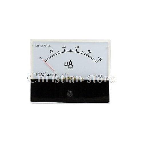 1 PCS DC 0-100uA Analog Panel Meter Ammeter 44C2 w Screws