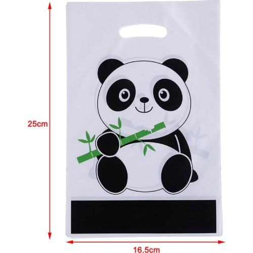 10pcs/lot Cute Panda Cartoon Biscuit Bag Plastic Candy Cookie Food Cake Bags Box Gift Packaging Bag Wedding Party Decor Supply