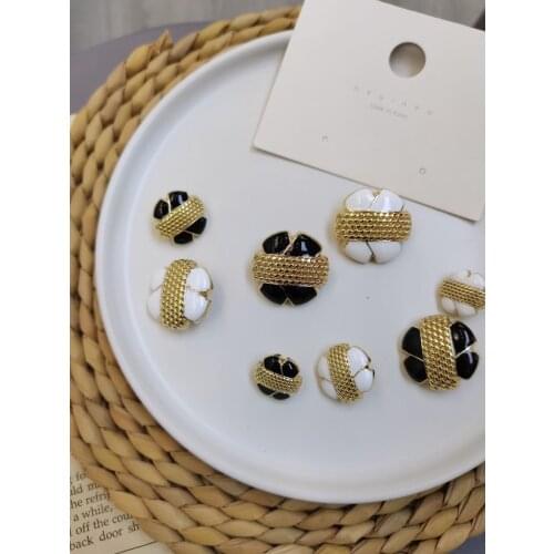 10Pcs Hollow Metal Button Gold Buttons Round Decorative Button For Clothes Sewing Accessories DIY Crafts