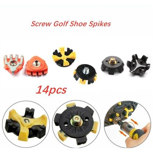 14 Count Metal Thread Screw Golf Shoe Spikes Replacements Screw Golf Cleats Golf Shoes Spikes Easy Install to Golf Shoes