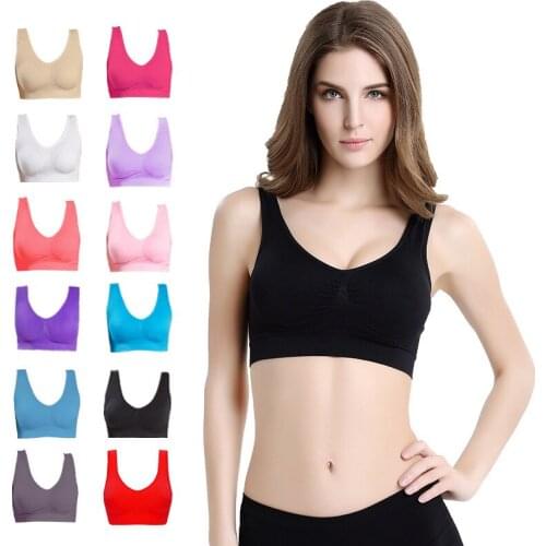 2020 High Stretch Sports Bra for Women Quick Dry Padded Back Sports Top Seamless Yoga Running Fitness Sport Top Gym Vest