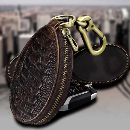 2021 Genuine Leather Men Key chains Vintage Universal car Key cases Small Cowhide organizer for keys Fashion Quality Man Key bag