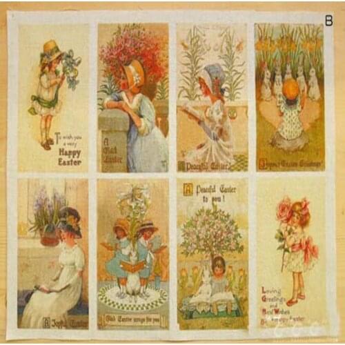 30x40cm Amazing dressing girl cotton linen fabric -vintage DIY Zakka fabric For DIY Sewing Home Decoration