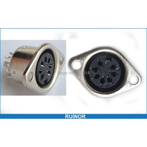 5 pcs Metal shell 7 Pin DIN Plug Female socket Connector Cables Soldering DIY