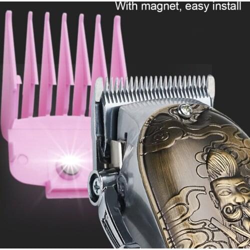 6Pcs Colorful Professional Hair Clipper Guards with Magnet Attachments Combs