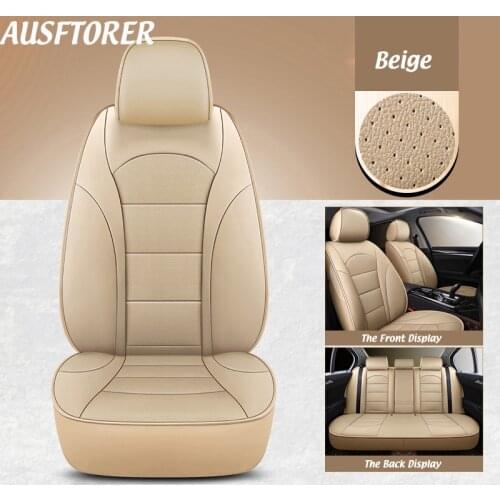 AUSFTORER Genuine Leather Covers Seat for Mercedes-Benz GLK 300 260 200 Cowhide Seat Cover Set for Cars Seat Support Accessories