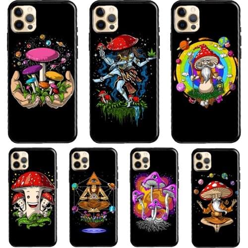 Psychedelic Magic Mushroom Phone Case For iPhone 11 Pro Max XS XR X 12 Mini SE 2020 6S 7 8 Plus 12 Pro Max Cover