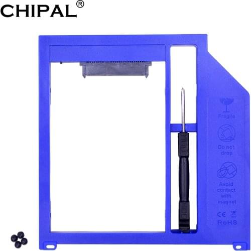 CHIPAL 10pcs 2nd HDD Caddy 9.5mm SATA 3.0 for 2.5" 2TB Hard Disk SSD Case for Macbook Pro Air 13" 15" 17" SuperDrive Optical Bay