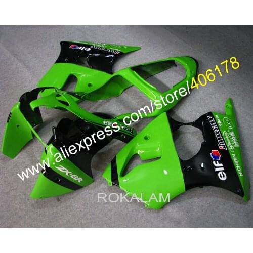 For Kawasaki Ninja 2000 2001 2002 ZX-6R ZX6R 636 ZX6R 6R 00 01 02 New Green Black ABS Body Kits (Injection Molding)