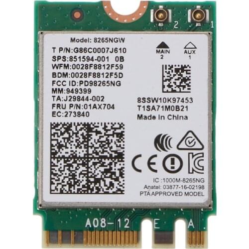 Dual Band Wireless Wifi Card For Intel 8265 AC AC8265 8265NGW M.2 2.4/5GHz