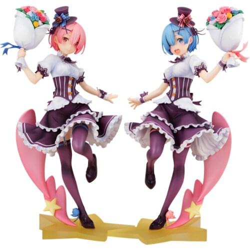 Re:life In A Different World From Zero Ram & Rem Birthday Japanese Anime Figure Hand-Made Model Decoration Doll Anime Toys Gift