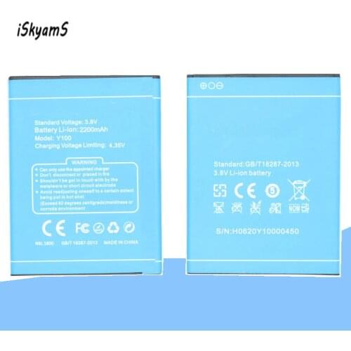 ISkyamS 10pcs/lot 2200mAh High Quality Replacement Battery for Doogee Y-100 Y 100 For DOOGEE Valencia 2 Y100 Pro Batteria